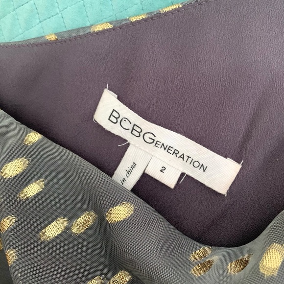 BCBG Pewter and Gold Cocktail Dress - Picture 7 of 11